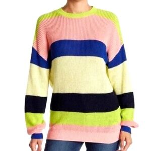 Nordstrom Abound Womens Sweater Size Small Striped Lightweight Crew Neck
